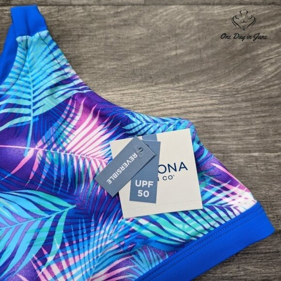 Arizona Jean Co Girl's Reversible Bikini Top Swimsuit Size 10/12 - Picture 2 of 3